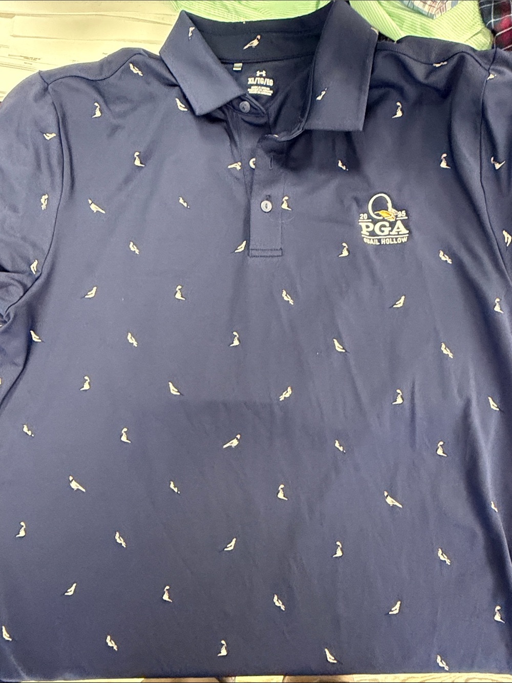 PGA Championship 2025 Quail Hollow Navy Men's Polo Shirt